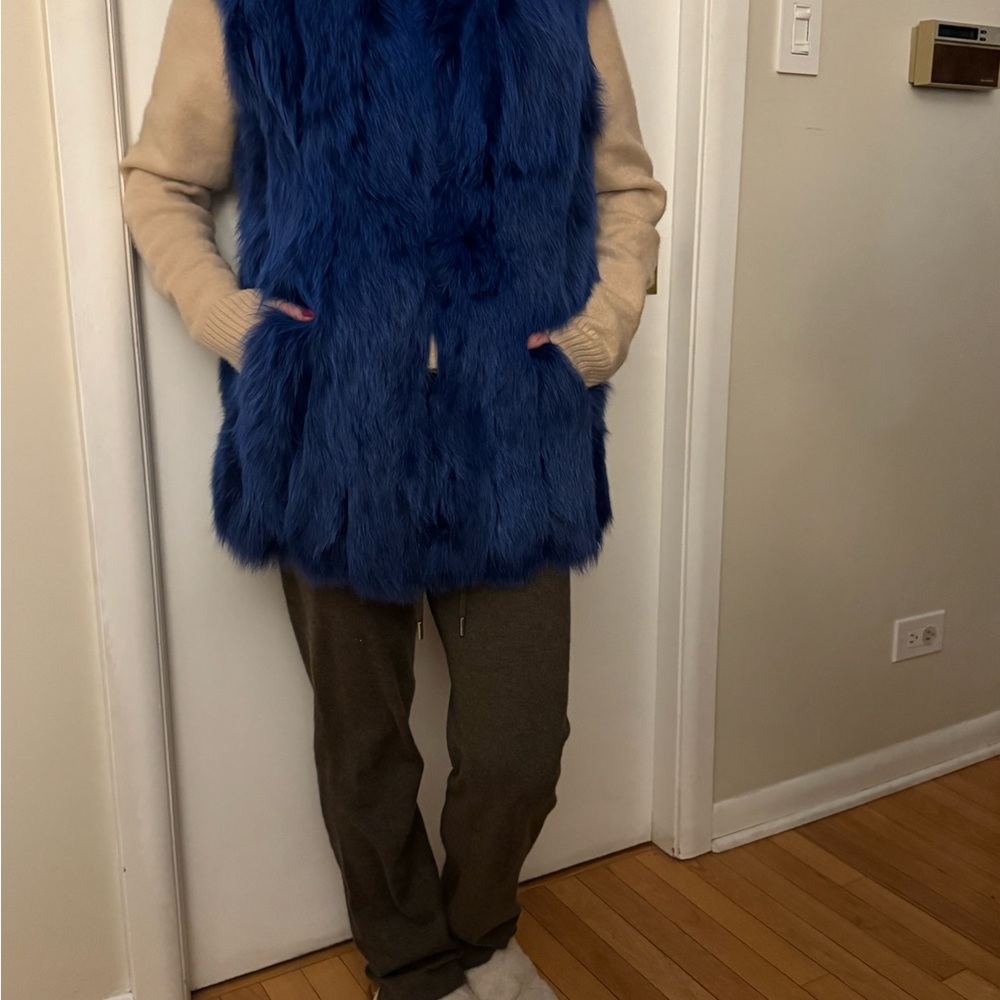 Blue Fox Fur Vest (genuine)